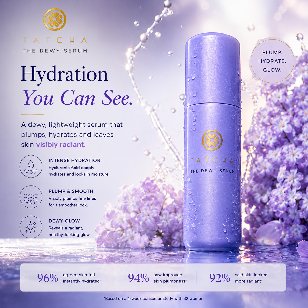 Dewy skincare campaign detail