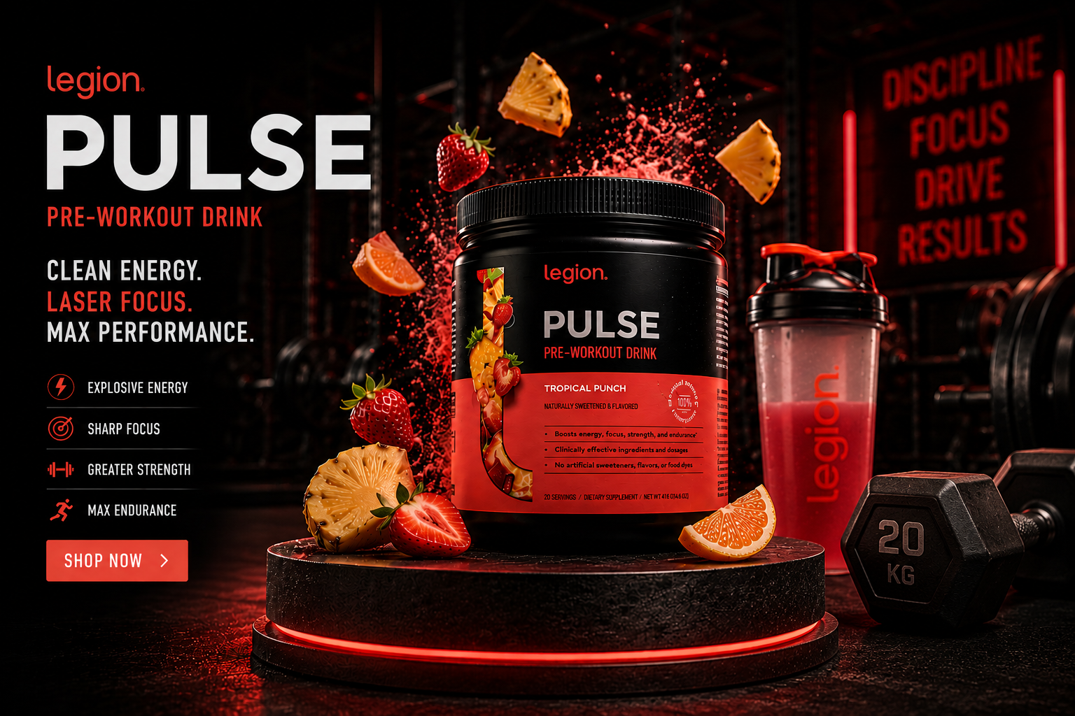 Pulse supplement product campaign visual